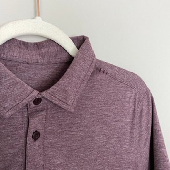 Lululemon Polo Shirt Mens Purple Active Workout Golf - Picture 2 of 4